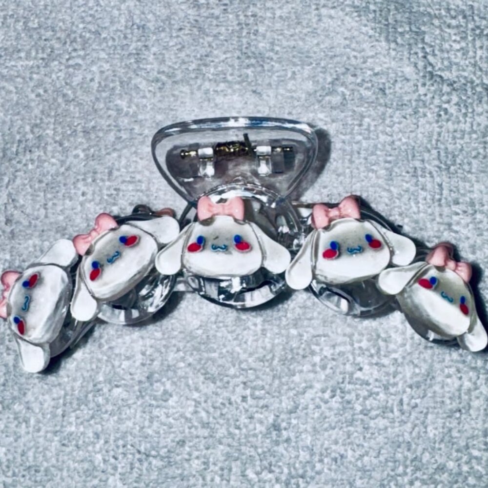 Sanrio Cinnamoroll with pink bow Clear Hair Claw Clip
